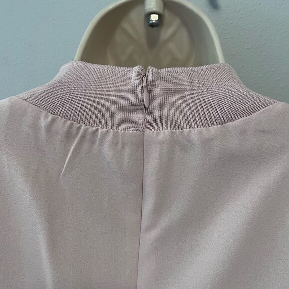 Alfani Pale Pink Long Sleeve Mock Neck Blouse Size L  NWT! - Picture 5 of 11